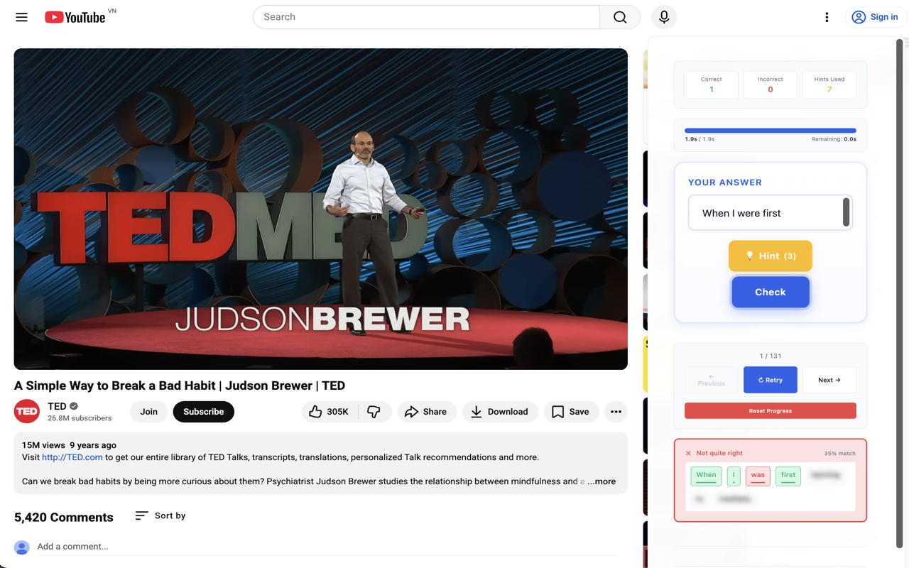 YouPractice Answer Feedback